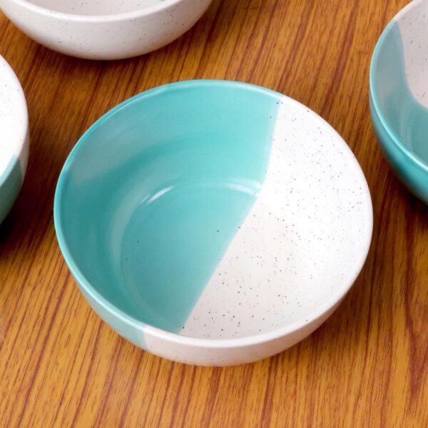 handmade ceramic bowl set of 4 pcs each 350ml| hand painted blue floral design serving snacks, noodles/maggie, soup/cereal side bowls katori| microwave & dishwasher safe crockery return gift items